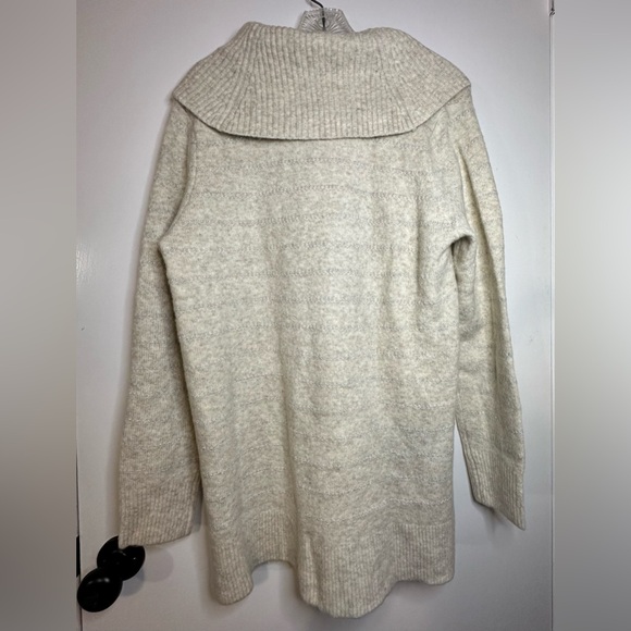 Style & Co. Womens Off White / Silver Striped Turtleneck Soft Pullover Sz M NWT - Picture 3 of 8